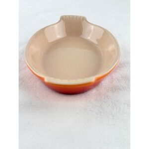 Le Creuset Mini Oval Gratin Dish 6 oz Flame Orange Enamel Stoneware Baker